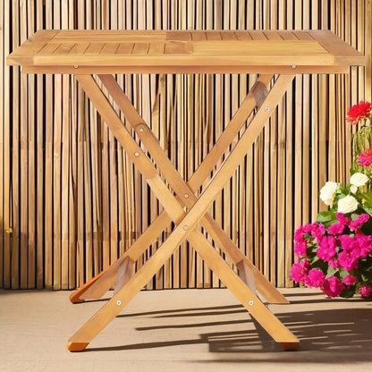 33.5x33.5 Folding Patio Table - Solid Teak Wood