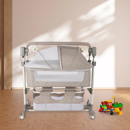 Portable Baby Bed Height Adjustable Bedside Sleeper Music Play