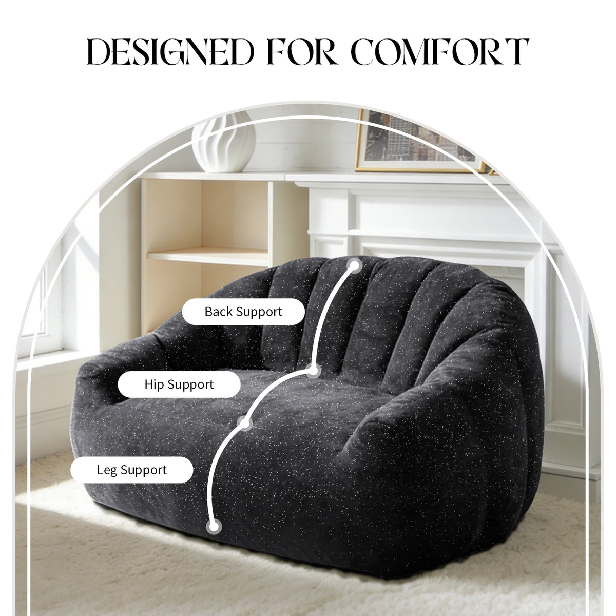 Comfy Bean Bag Sofa with Back Support