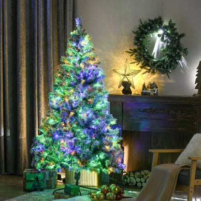 HOMCOM 6ft Tall Prelit Artificial Christmas Tree