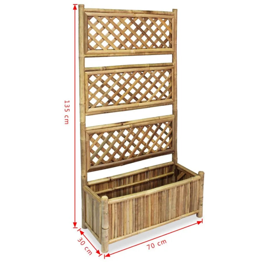 Garden Raised Bed with Trellis Bamboo 27.6