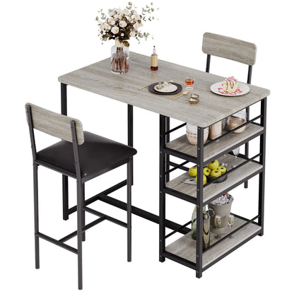 Narrow bar table, bar stool with 2 stools,