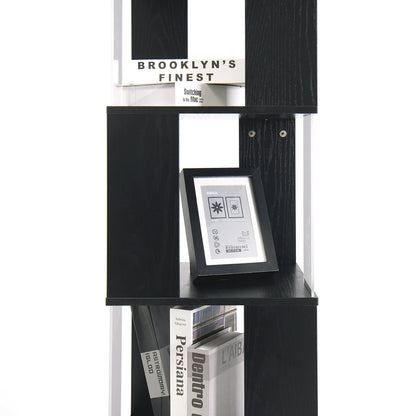 Bookshelf Tower, Floor Standing Wood Narrow Organizer