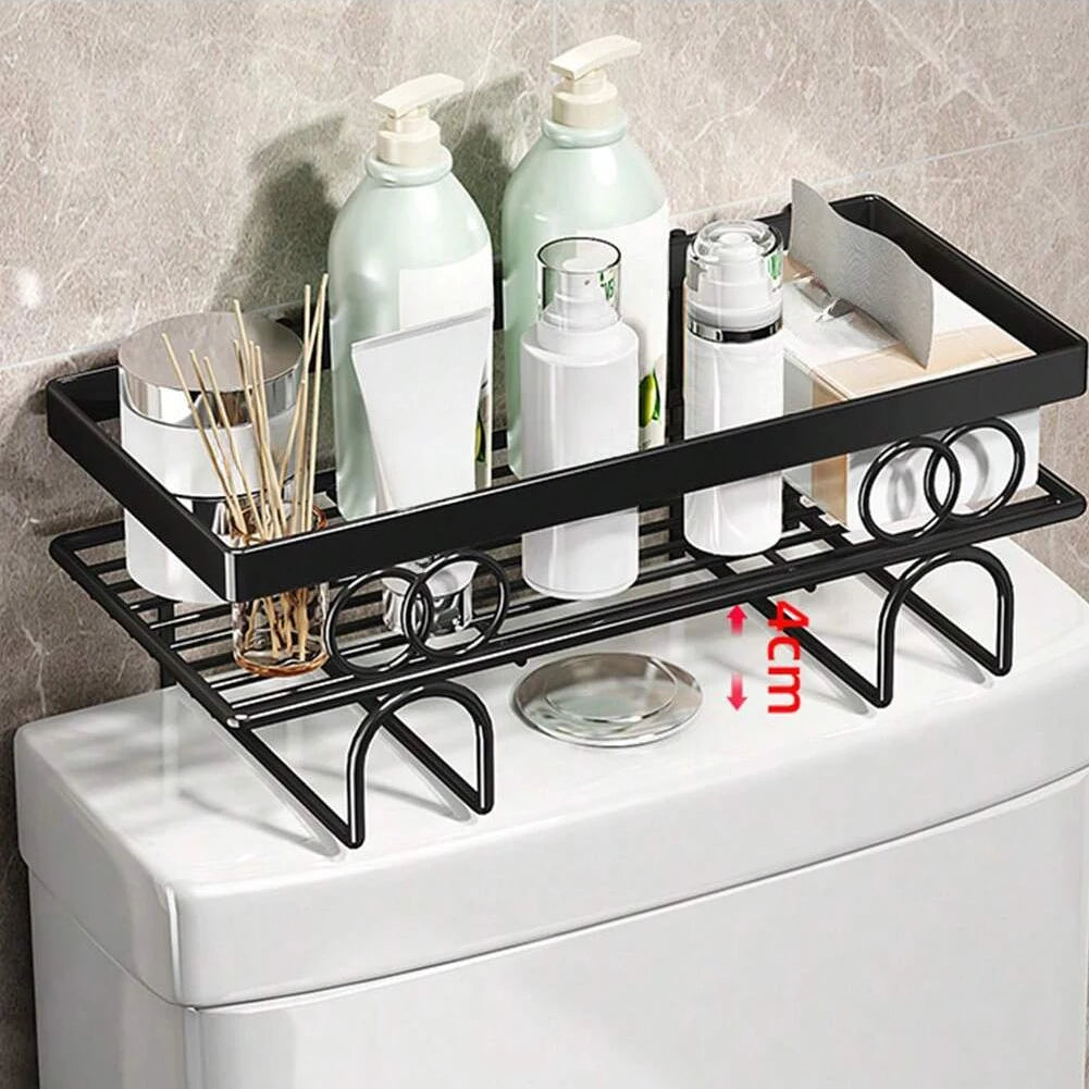 Over The Toilet Storage Shelf, 1-Tier/2-Tier/3-Tier Large Capacity Bathroom Storage Organizer Rack With No Drill Adhesive Hook