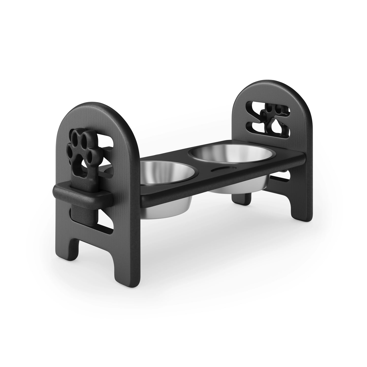 White Adjustable Pet Bowl Travel Ready