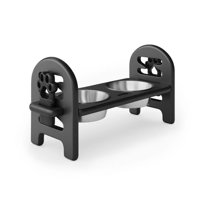 White Adjustable Pet Bowl Travel Ready