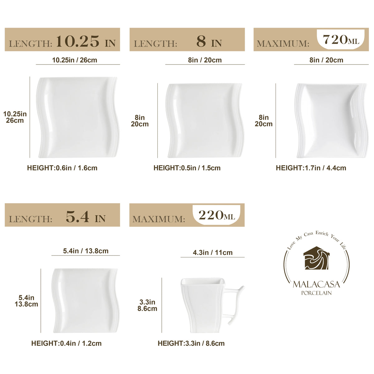 White Porcelain Dinner Set with 12*Cup, Saucer, Dessert Soup Dinner Plate Tableware