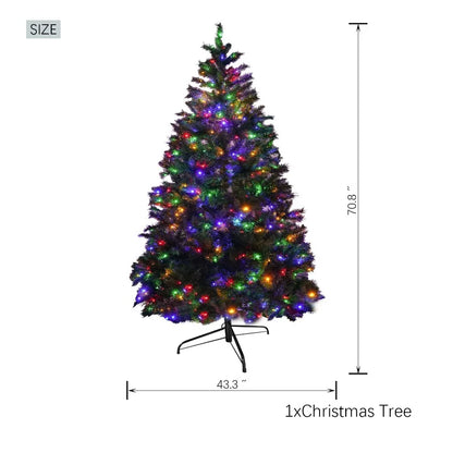 6FT PVC Festive Atmosphere Christmas Tree with 976 Branch Tips 330 LED Lights and 11 Functions