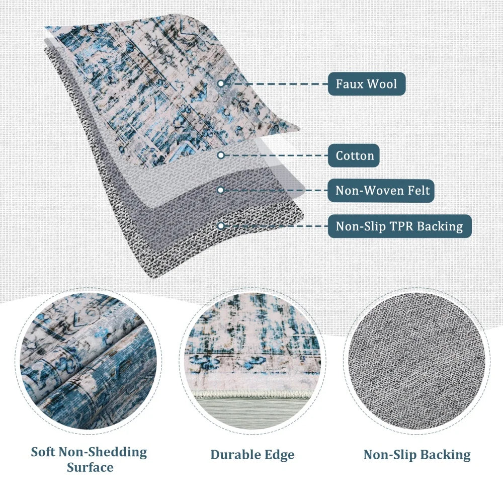 8x10ft Area Rugs for Living Room Machine Washable