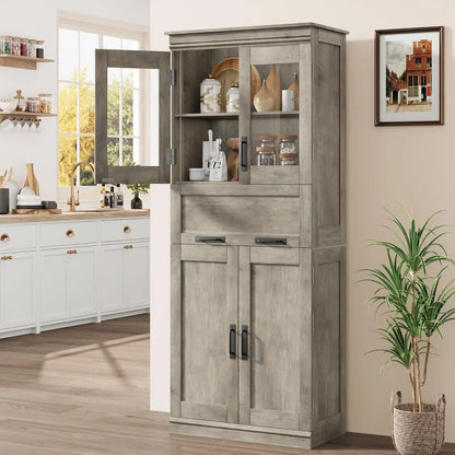 67" Tall Bathroom Storage Cabinet and Tall Cabinet for Living Room