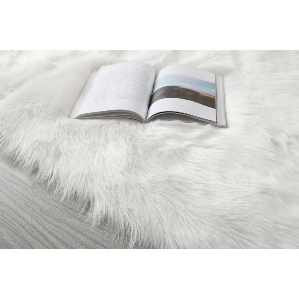 Faux Fur Sheepskin Area Rug Bedroom Blanket Living Room