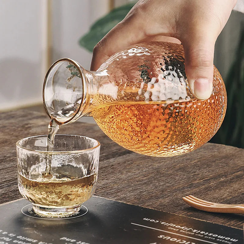Japanese Glass Bar Sets Glass Sake Wine Set Baijiu Whisky Cocktail Set Glass Flask Barware