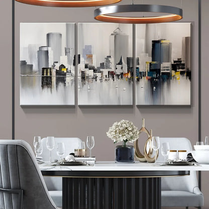 3 oil wall art - Modern New York print,