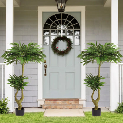 160CM Artificial Tropical Plant, Long Willow Buds Artificial Tree With Planter