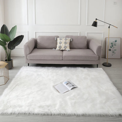 Faux Fur Sheepskin Area Rug Bedroom Blanket Living Room
