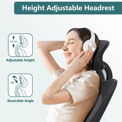JHK Ergonomic Lumbar Support Mesh Backrest Office Chair Adjustable Height Headrest Breathable Back Rolling Swivel Gaming Chairs