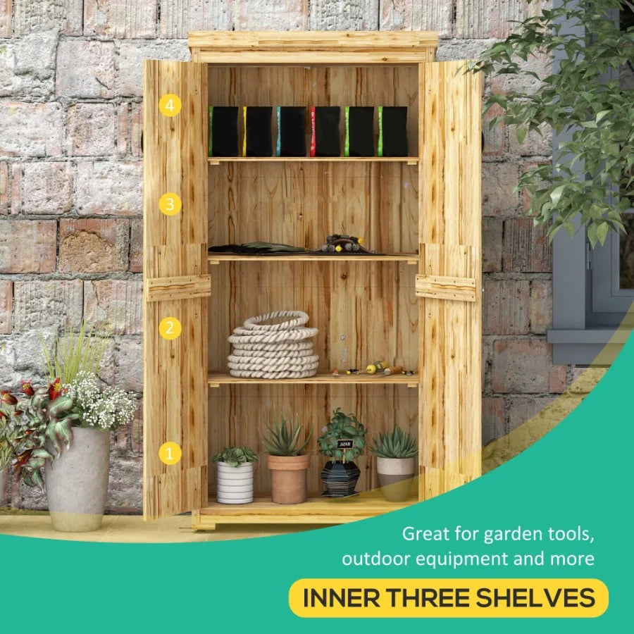 Wooden Garden Shed Outdoor Storage Cabinet with Waterproof