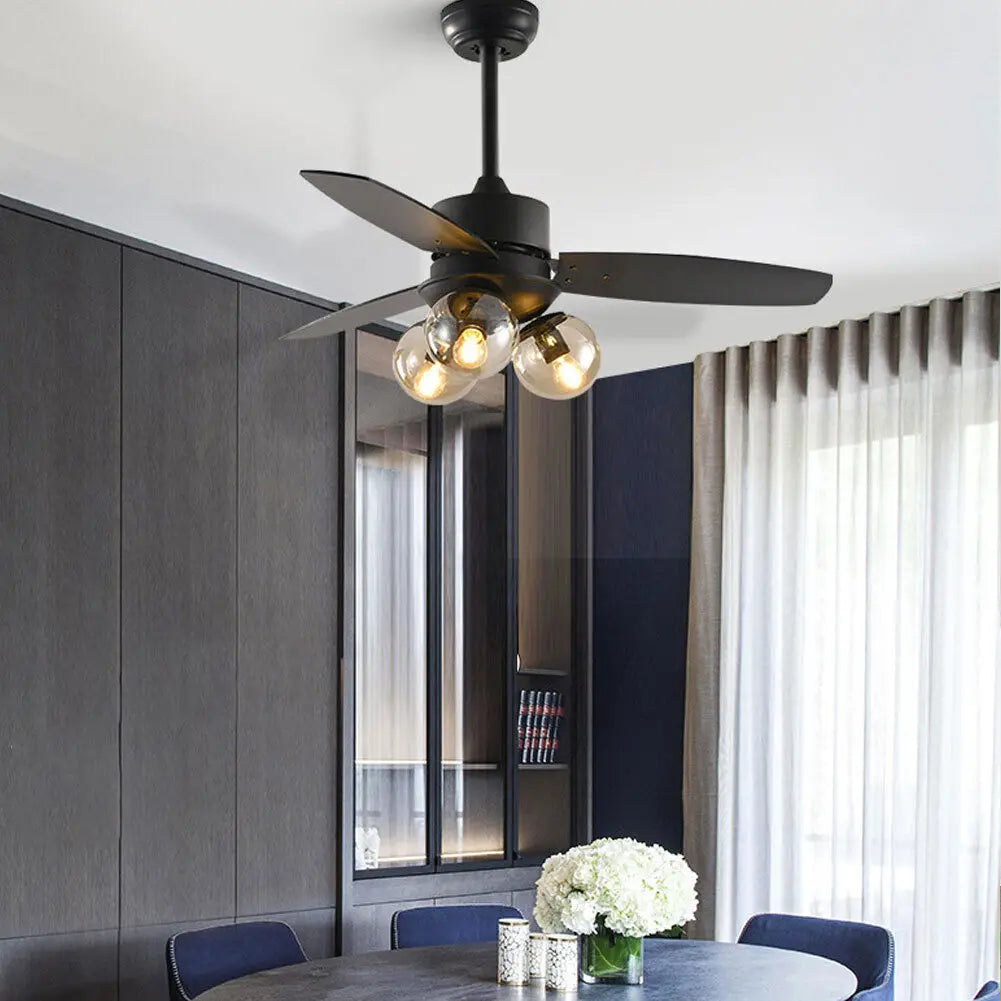 Ceiling Fan Lamp 3 Blades 3 Speed Fan for Bedroom Dining Room Home Office with Remote Control