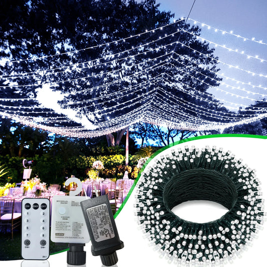 Outdoor Christmas Lights Waterproof String Fairy Lights with 8 Modes and Timer Lights for Door/yard/party/Christmas Decorations