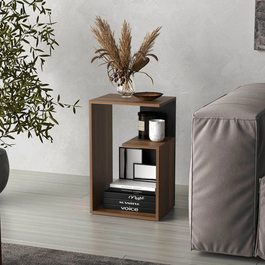 3-Tier High Side Table Black Wengue - Walnut