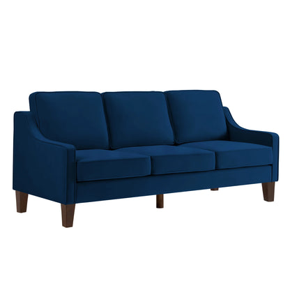 Modern Living Room Triple Recliner Sofa Bedroom Smooth To The Touch Long Lasting Wooden Table Legs Upholstered Velvet Large Sofa