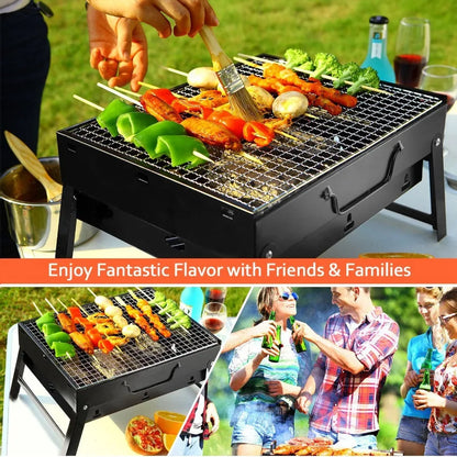 Foldable Portable BBQ Charcoal Smoker Grill for Camping Picnics Garden