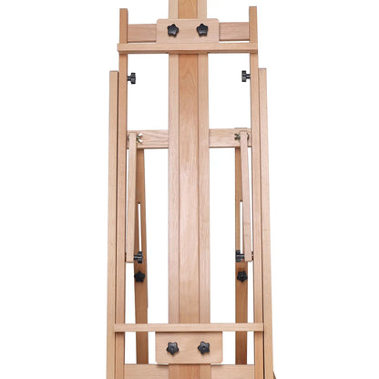 Wooden H-Frame Easel, Adjustable 56" to 91" Height, Movable Artist Stand for Studio Painting and Display