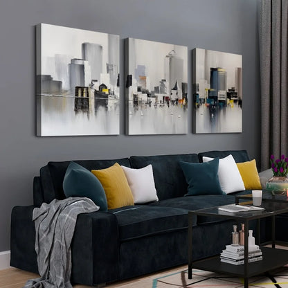 3 oil wall art - Modern New York print,