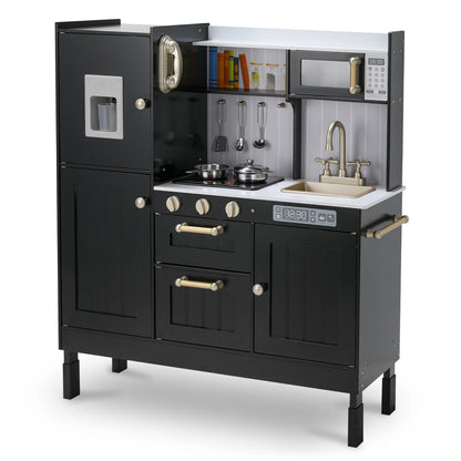 Play Kitchen for Kids, Cooking Playset w/Realistic Light & Sound