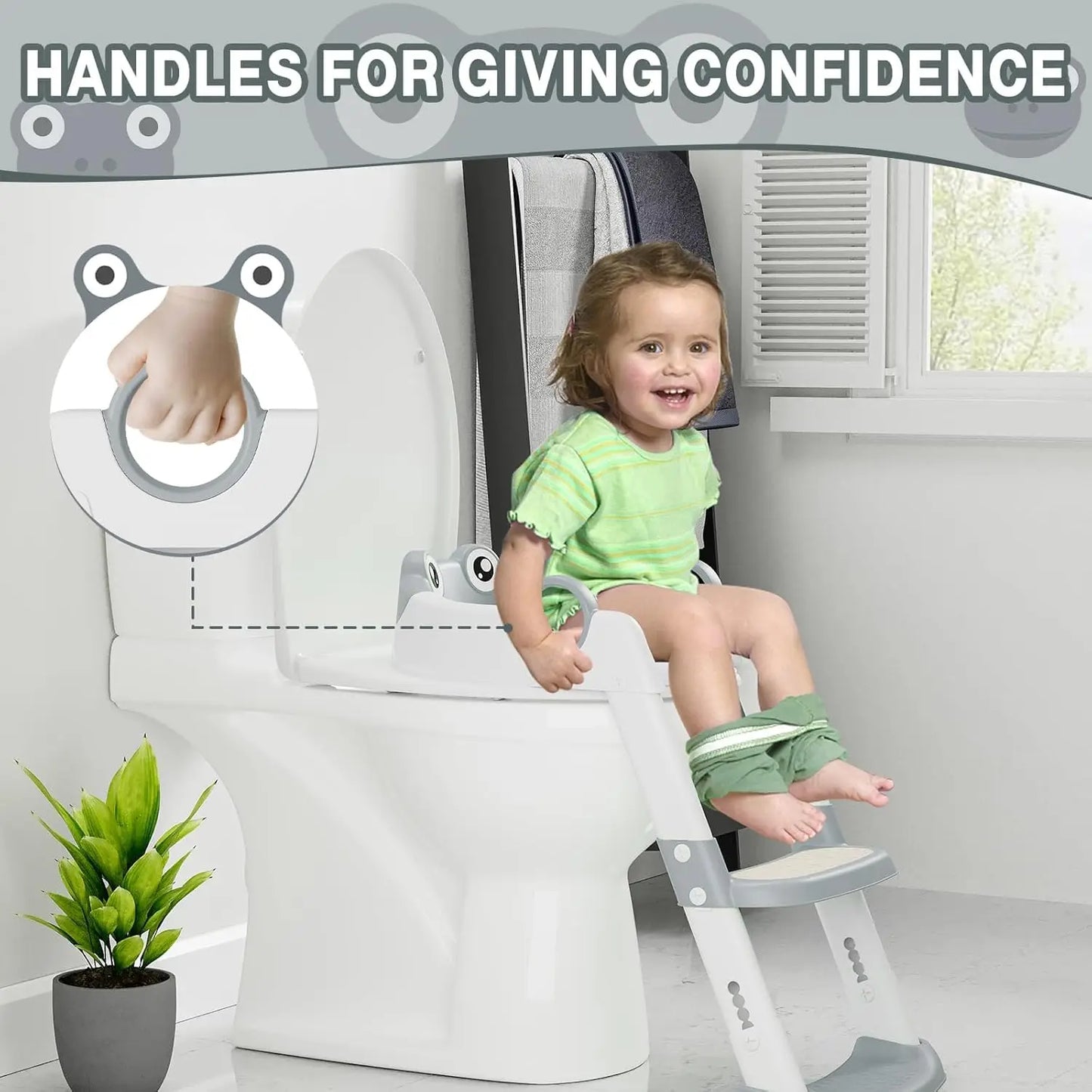 Potty Training Seat with Adjustable Height Step  Toilet Trainer for Girls Boys