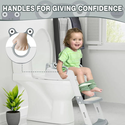 Potty Training Seat with Adjustable Height Step  Toilet Trainer for Girls Boys