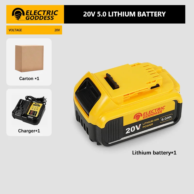 Lithium-ion Battery 20V 5Ah Battery Power Tools Lithium-ion Replacement Battery For Dewalt 20V Battery Pin