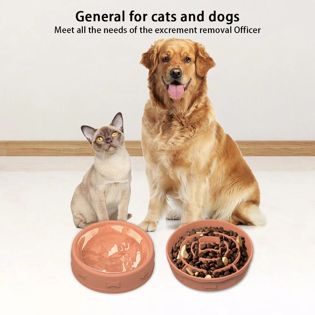 2-in-1 Pets Silicone Slow Feeder,