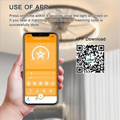 19.7-inch LED Ceiling Fan Light with Remote Control, 3 color temperature(3000K/4500K/6000K), Energy Efficient, Quiet Operation