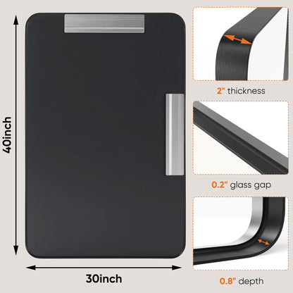 Matte Metal Framed Bathroom Mirror for Wall,Vanity Rectangle Rounded Corner Tempered Glass Mirror,Clear Reflection,Modern