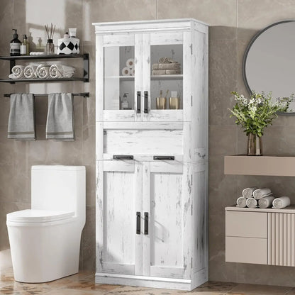 67" Tall Bathroom Storage Cabinet and Tall Cabinet for Living Room