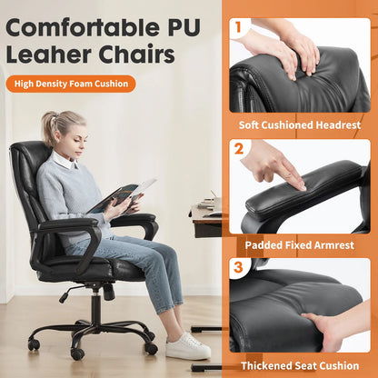 Leather Padded Armrest Chairs
