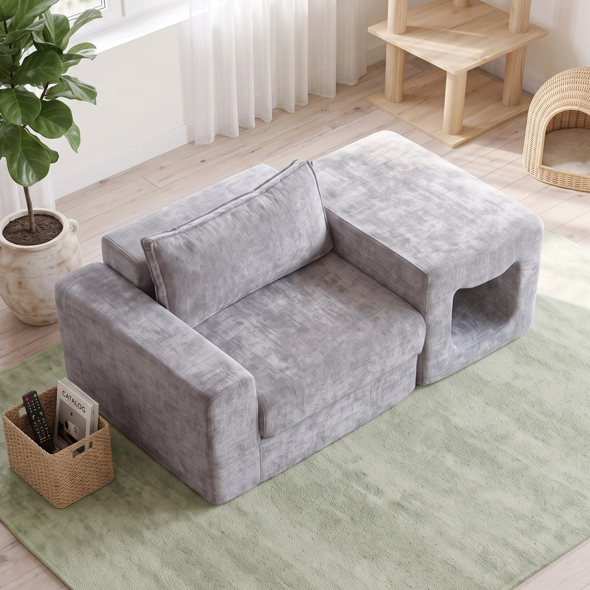 Modular Sofa Built‑in Pet Cave Pet‑Friendly Couch
