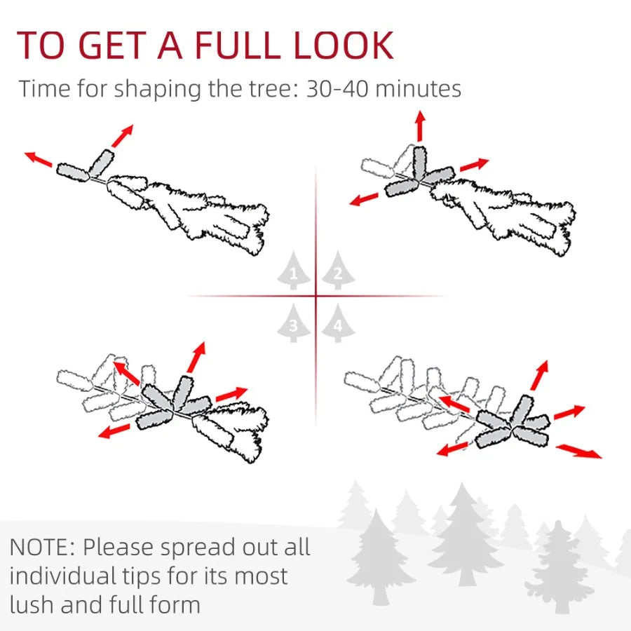 6ft Tall Prelit Artificial Christmas Tree Holiday Dr with 636 Snow Flocked Branches 250 Warm Yellow Clear Lights Auto Open Extr