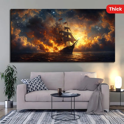 1.5 inch thick pine solid wood frame, battleship poster
