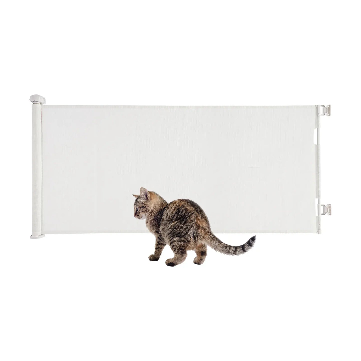 White/Black Iron Pet Fence 40-300cm Adjustable 84cm Height 10-40lbs Small Medium Dogs Indoor Safety Gate