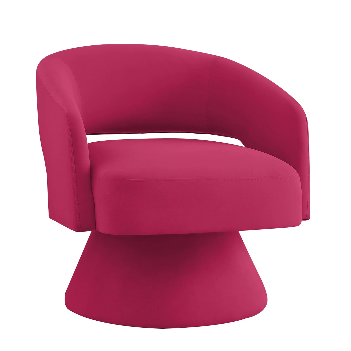 Modern Swivel Chair Upholstered Velvet Round Accent Armchair