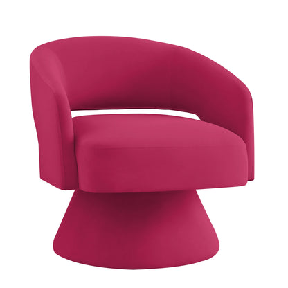 Modern Swivel Chair Upholstered Velvet Round Accent Armchair