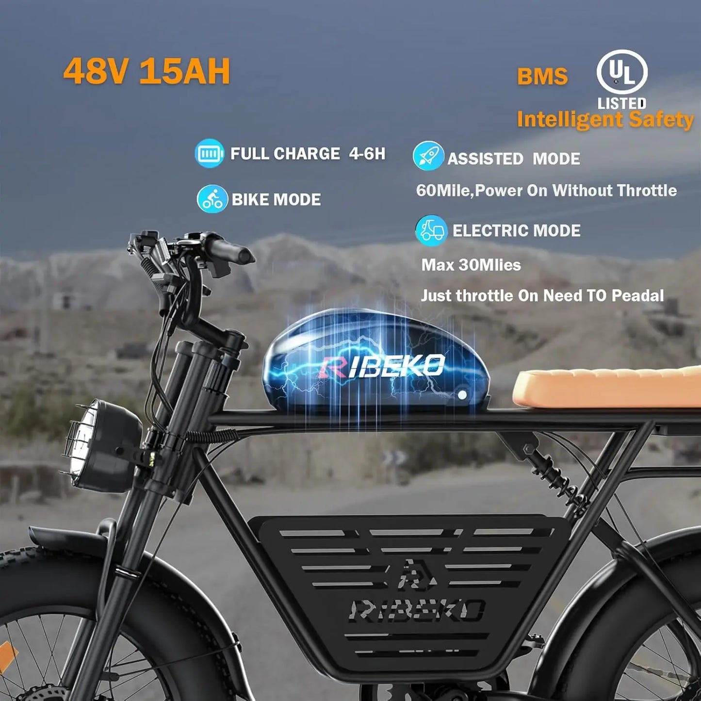 Electric Bike for Adults, Dual Motor2000Wo 20 in Fat Tire Ebike, Up to 37MPH & 80 Miles,48V 25Ah Removable Battery，7 Speed
