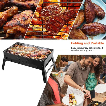Foldable Portable BBQ Charcoal Smoker Grill for Camping Picnics Garden