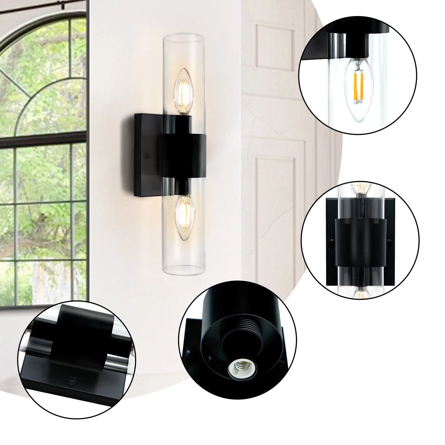 Metal Wall Sconces  for Bedroom Bathroom