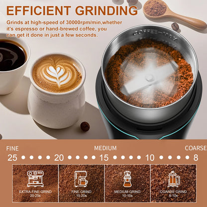 Professional Coffee Grinder with Removable Stainless Steel Cup Coffee Beans Grinder for Spices Herb Grain Mill for Kitchen 300W