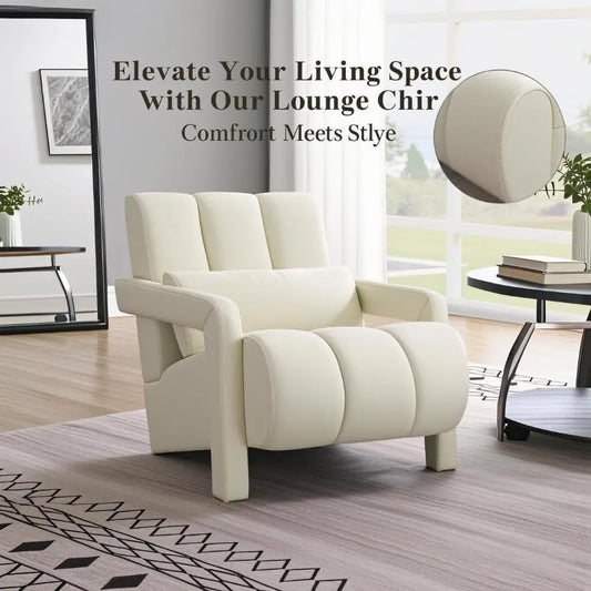 Modern cushioned chairs with pillows, comfortable and breathable, versatile for living rooms and bedrooms