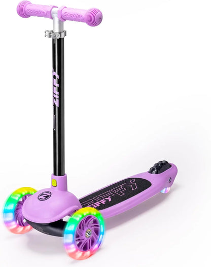 Kids Multicolor 3 Wheel Scooter Toddler Kick Scooters with LED Light-Up Wheels for Boys and Girls Gift 5 Adjustable Height