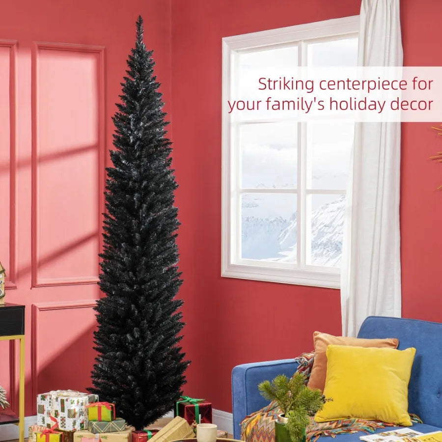 8' Artificial Pencil Christmas Tree Slim Xmas Tree